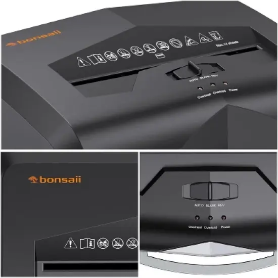 Bonsaii Heavy Duty Cross-Cut 18-Sheet Paper Shredder, Up To 60 Minutes Shredding, 6 Gallon Pullout Basket 4 Casters, Low Noise, P-4 Security Level image {7}