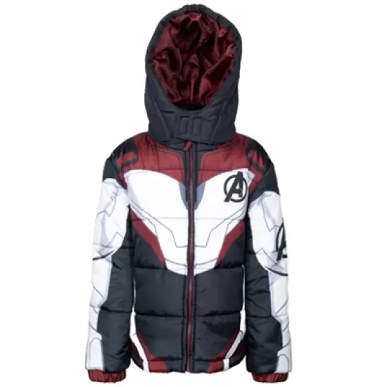 Marvel Avengers Spider-Man Hulk Black Panther Captain America Zip Up Winter Coat Puffer Jacket Toddler to Big Kid image {9}