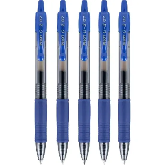 Pilot G2 Retractable Gel Pens Fine Point Blue Ink 5 Pack (31299) 755960 image {1}