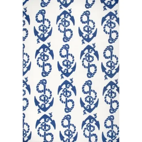 nuLOOM Rell Nautical Anchor Indoor and Outdoor Patio Area Rug image {7}