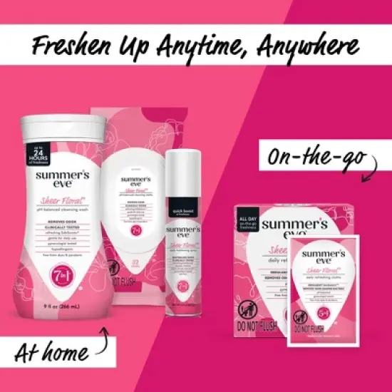 Summer's Eve Sheer Floral 5-in-1 Feminine Wipes - 12ct image {5}