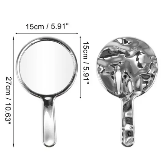 Unique Bargains Retro Ripple Style Round Cosmetic Mirror 1 Pc image {1}