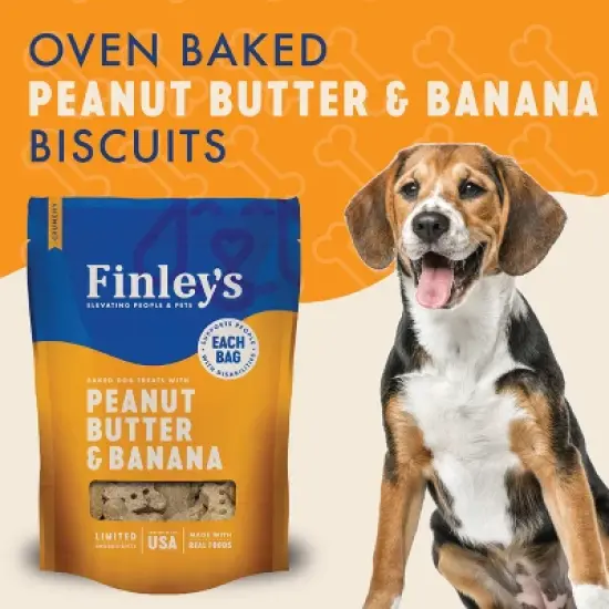 Finley's All Natural Peanut Butter & Banana Flavor Dog Treat Crunchy Biscuits image {6}