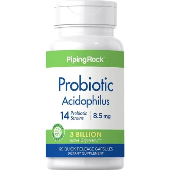 Piping Rock Probiotic Acidophilus | 14 Strains 3 Billion Organisms | 120 Capsules image {2}