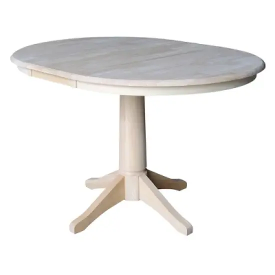 36" Magnolia Round Top Dining Table with 12" Leaf - International Concepts image {6}