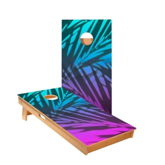 Skips Garage Beach Gradient Blue Cornhole Boards - ACA Star Series image {1}
