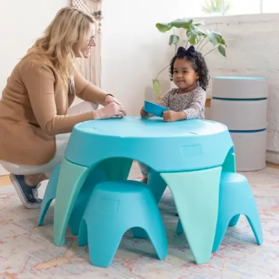 ECR4Kids Ayana Table and Stool Set, Plastic Kids' Table and Chairs image {7}