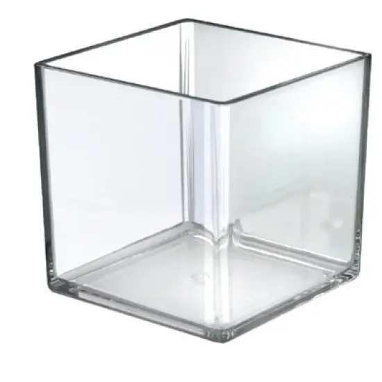 Azar Displays 7" Deluxe Clear Acrylic Square Cube Bin for Counter, 2-Pack image {2}