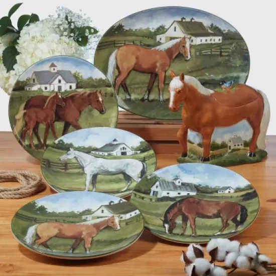 York Stables 3D Horse Cookie Storage Jar - Certified International image {2}