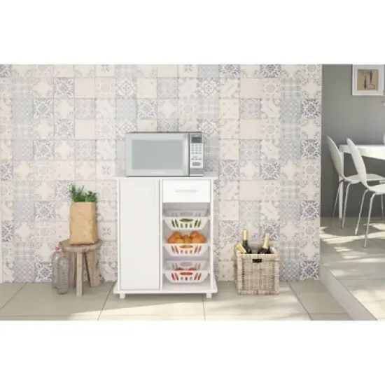 Compact Fruit Cabinet with 3 Baskets White - Polifurniture image {6}