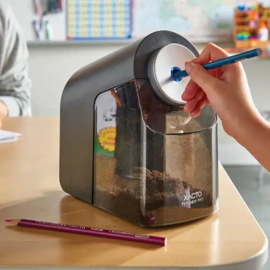 X-ACTO TeacherPro Electric Pencil Sharpener with Auto Adjust Dial and SafeStart Motor image {3}