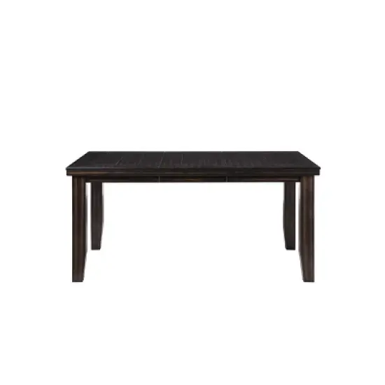 Urbana Extendable Dining Table Wood/Espresso with Black Faux Leather - Acme Furniture image {1}