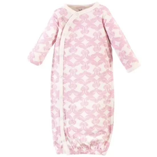 Touched by Nature Baby Girl Organic Cotton Side-Closure Snap Long-Sleeve Gowns 3pk image {1}