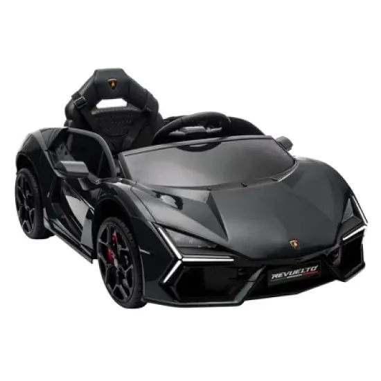 12V Kids Ride On Car with Remote Control, Battery Powered Sports Car Toy with Dual 25W Motors, Spring Suspension, Headlight, Music for Toddler 3+ image {7}