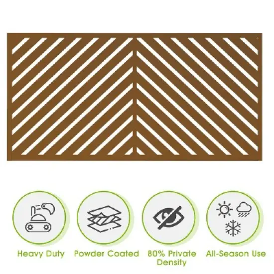 47-inches W x 72-inches H Rust Color Galvanized Sheet Screen Outdoor and lndoor Divider for Balcony Patio Garden Room Divider ( Parallel 01) image {1}