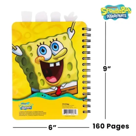 Inkology, LLC Nickelodeon SpongeBob SquarePants 4-Tab Spiral Notebook With 160 Dotted Sheets image {6}