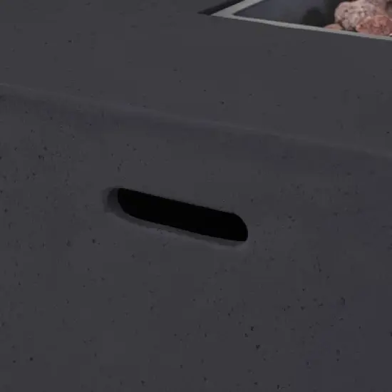 Cape Coral 3pc Aluminum and Rectangular MGO Fire Table Set - Gray - Christopher Knight Home image {3}