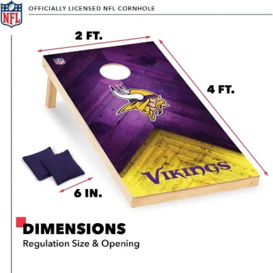 NFL Minnesota Vikings 2'x4' Wood Cornhole Set image {5}