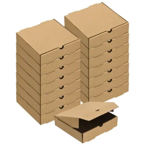Unique Bargains Square Corrugated Cowhide Paper Mini Storage Cookie Pizza Box image {6}
