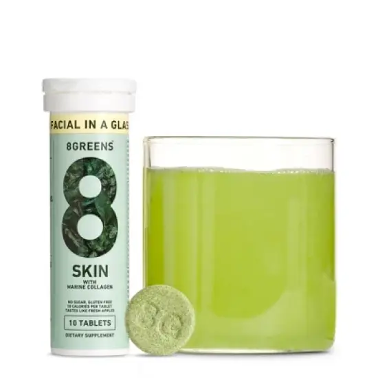 8Greens Skin Effervescent Tablets with Marine Collagen - 10ct image {2}