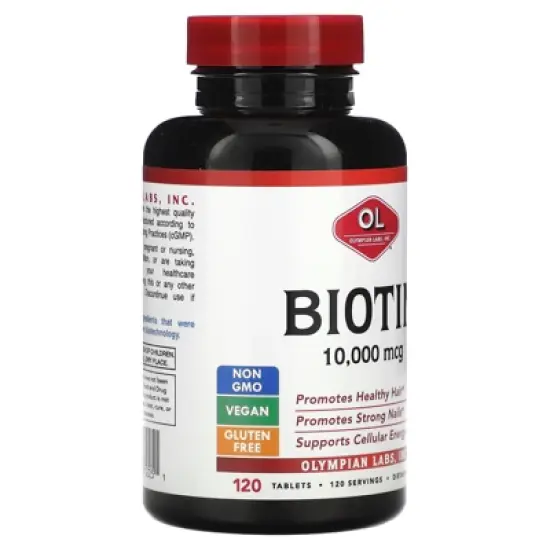 Olympian Labs Biotin, 10,000 mcg, 120 Tablets image {3}