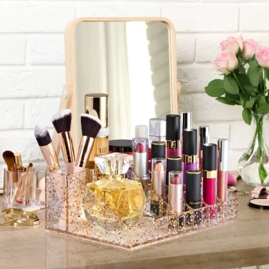 Sorbus 16 Slot Glitter Acrylic Makeup Organizer image {1}