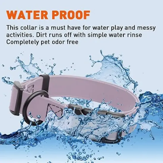Dogline Biothane Waterproof Collar with QR Buckle Laveender W 1" - L 15"-23" image {3}