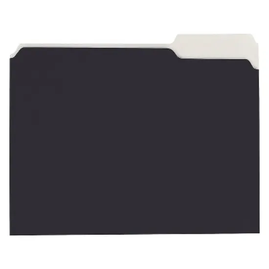 TOPS File Folder Recycled 9-1/2"x11-3/4" 1/3 Cut Tab 50/PK BK/WE 16101 image {1}