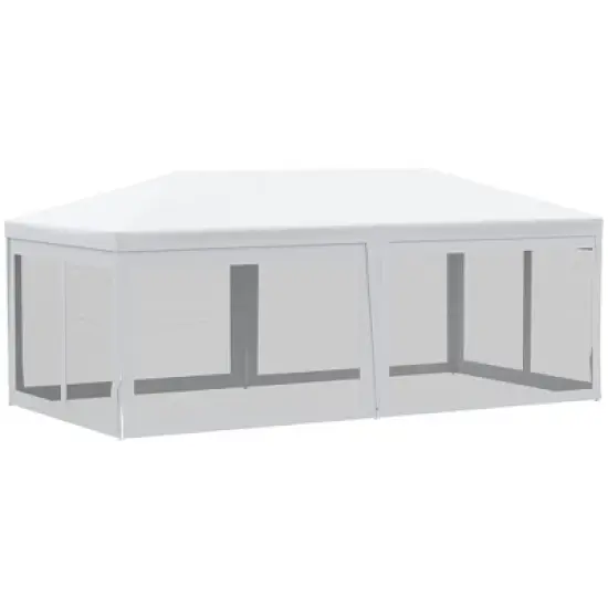 Outsunny 20' x 10' Outdoor Party Tent Gazebo Wedding Canopy with Removable Mesh Sidewalls image {3}