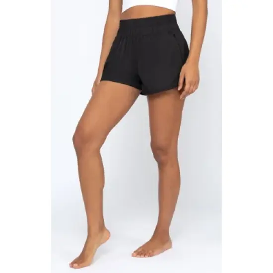 Yogalicious Radiant Commuter Woven High Waist Running Short with Split Hem image {5}