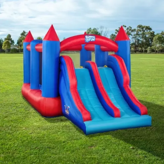 Sunny & Fun Inflatable Bounce House, Dual Slide Bouncy Castle image {4}