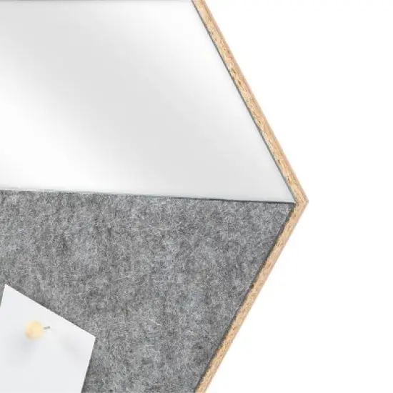 18.5" x 18" Hexagon Mirror Pin Board Presentation Board Gray - Prinz image {3}