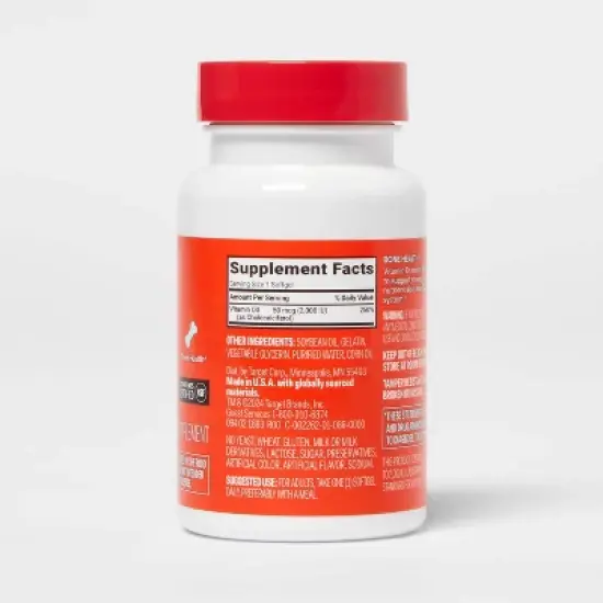 Vitamin D3 Dietary Supplement Softgels - up&up&trade; image {2}