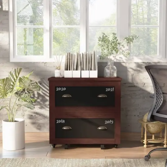 Garon Rustic 2 Drawer Filing Cabinet Walnut- miBasics image {3}