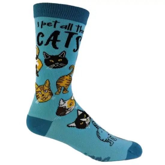 Crazy Dog Women's Pet All The Cats Socks Funny Cat Face Hilarious Kitten Novelty Footwear image {7}