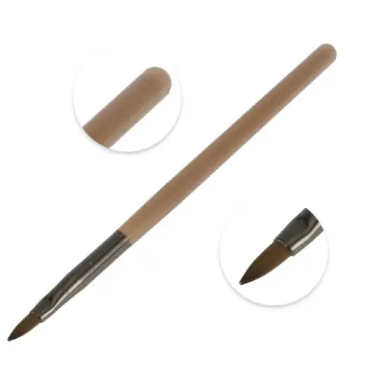 Unique Bargains Petal Nail Painting Brushes for Polish Painting Home DIY Nail Design Clear Brown 1 Pc image {2}