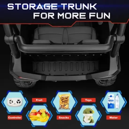 JOYRACER 24V 2 Seater 4WD Ride-On UTV for Kids with Remote Control, 4&times;100W Motors, 3 Speeds & Bluetooth, XL Seats Electric Off-Road UTV image {8}