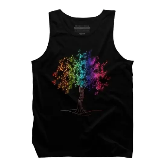 Men's Design By Humans Colorful Musical Note Tree By valsymot Tank Top image {2}