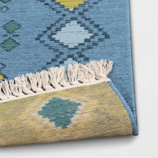 7'x10' Bright Moroccan Rectangular Woven Outdoor Area Rug Indigo - Opalhouse&trade; image {3}