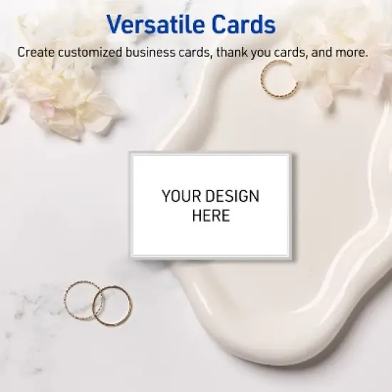 Avery Rectangle Business Cards, Silver Border, 2" x 3-1/2", 80ct image {5}