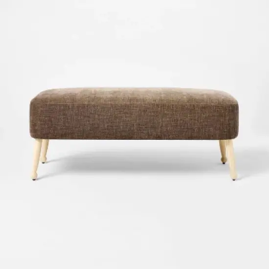Corallina Upholstered Wooden Bench Natural Wood/Dark Brown - Threshold&trade; designed with Studio McGee image {2}
