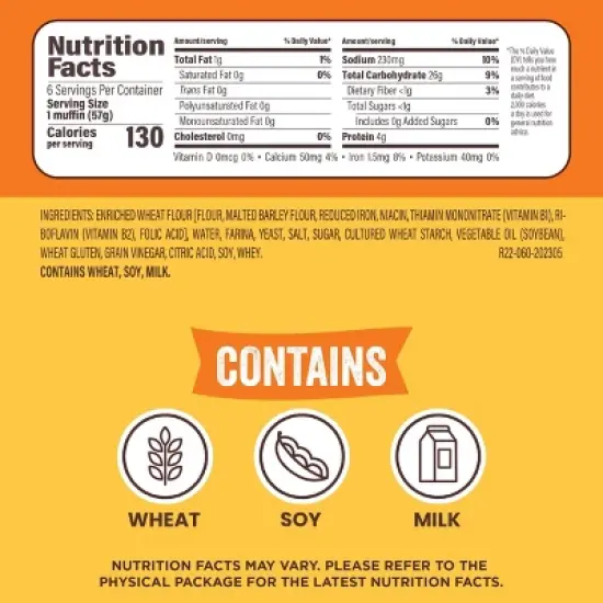 Thomas' Regular English Muffins - 13oz/6ct image {3}