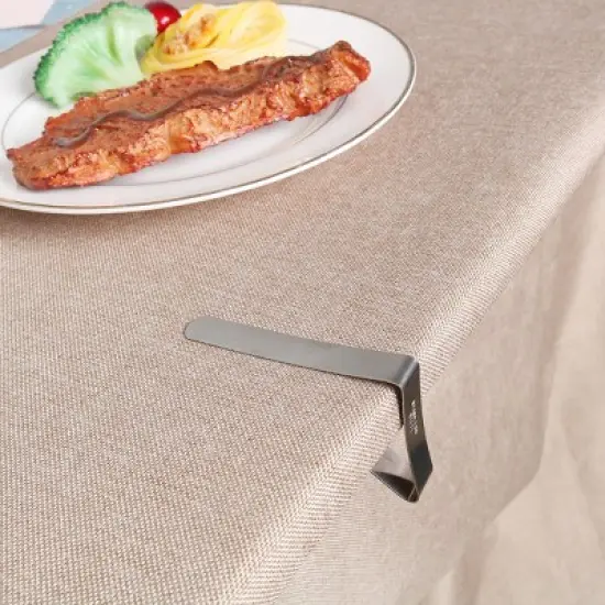 Unique Bargains Metal Table Cloth Holder Silver Tone 3" x 1" x 0.5" 10 Pcs image {5}