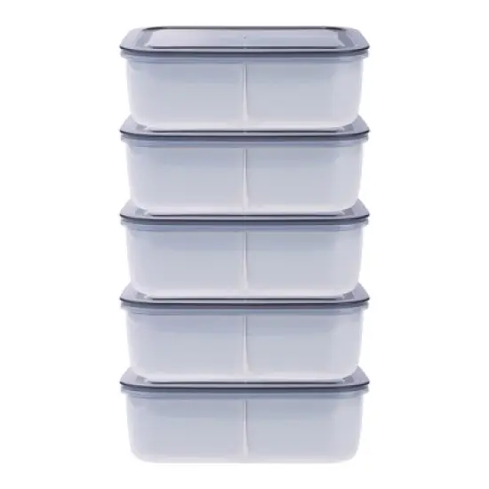 REGALWOVEN 5 Packs Leakproof Plastic Meal Prep Airtight Food Storage Containers 8"x 5.9"x 2.6" image {11}