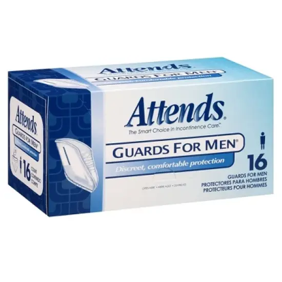 Attends Guards For Men Male Incontinent Pad Cup Shape 5.9 X 12-1/2 Inch MG0400, 16 Ct image {1}