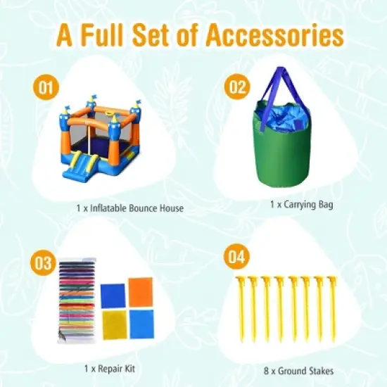 Costway Inflatable Bounce House Kids Magic Castle w/ Large Jumping Area Without Blower image {6}