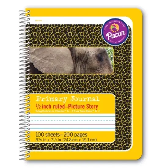 Pacon Primary Composition Book, Spiral Bound, D'Nealian/Zaner-Bloser, 1/2" x 1/4" x 1/4" Picture Story Ruled, 9-3/4" x 7-1/2", 100 Sheets, Pack of 6 image {1}