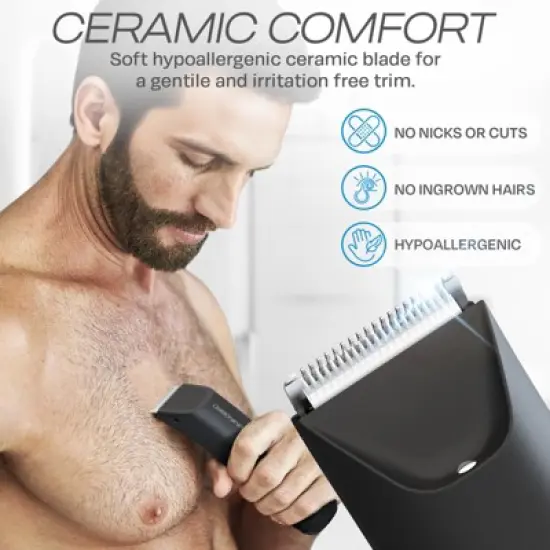 HUMMINGBIRD MK5 Pubic Hair Trimmer for Men &ndash; Ceramic Blade, No Nick, No Cut, Ball Trimmer, USB-C Rechargeable, Travel Pouch, Body Trimmer image {1}