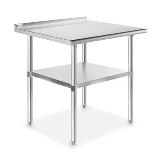GRIDMANN Stainless Steel Tables with Backsplash and Undershelf, NSF Commercial Kitchen Work & Prep Tables for Restaurant and Home image {7}