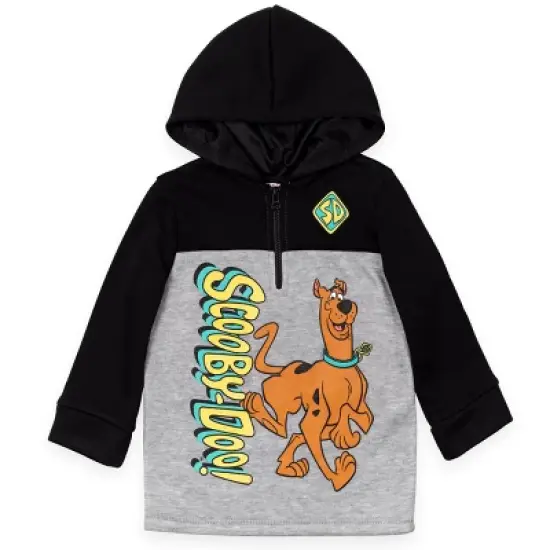 Scooby-Doo Toddler Boys Fleece Half-Zip Pullover Hoodie Grey / Black  image {8}